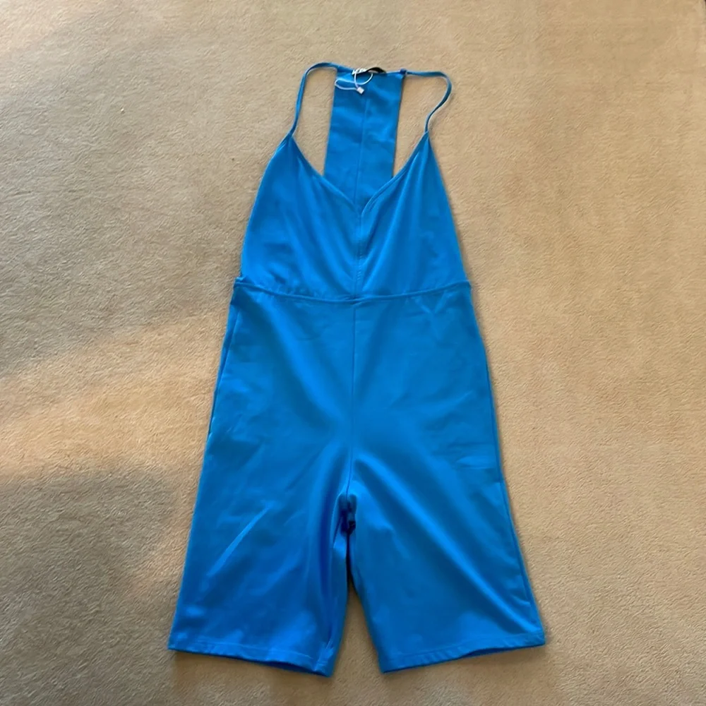 Zara Bright Blue Sleeveless Romper Jumpsuit - Picture 4 of 6